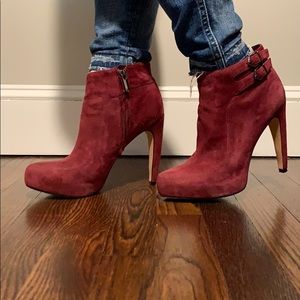 Sam Edelman Kit burgundy suede booties (sz 7)